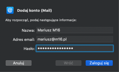 Jak dodać pocztę na mail mac